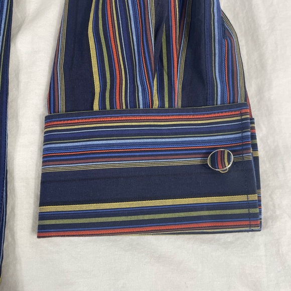 Lanzino Mens Multicolor Striped Long Sleeve Button Up Shirt Size M - Picture 7 of 13